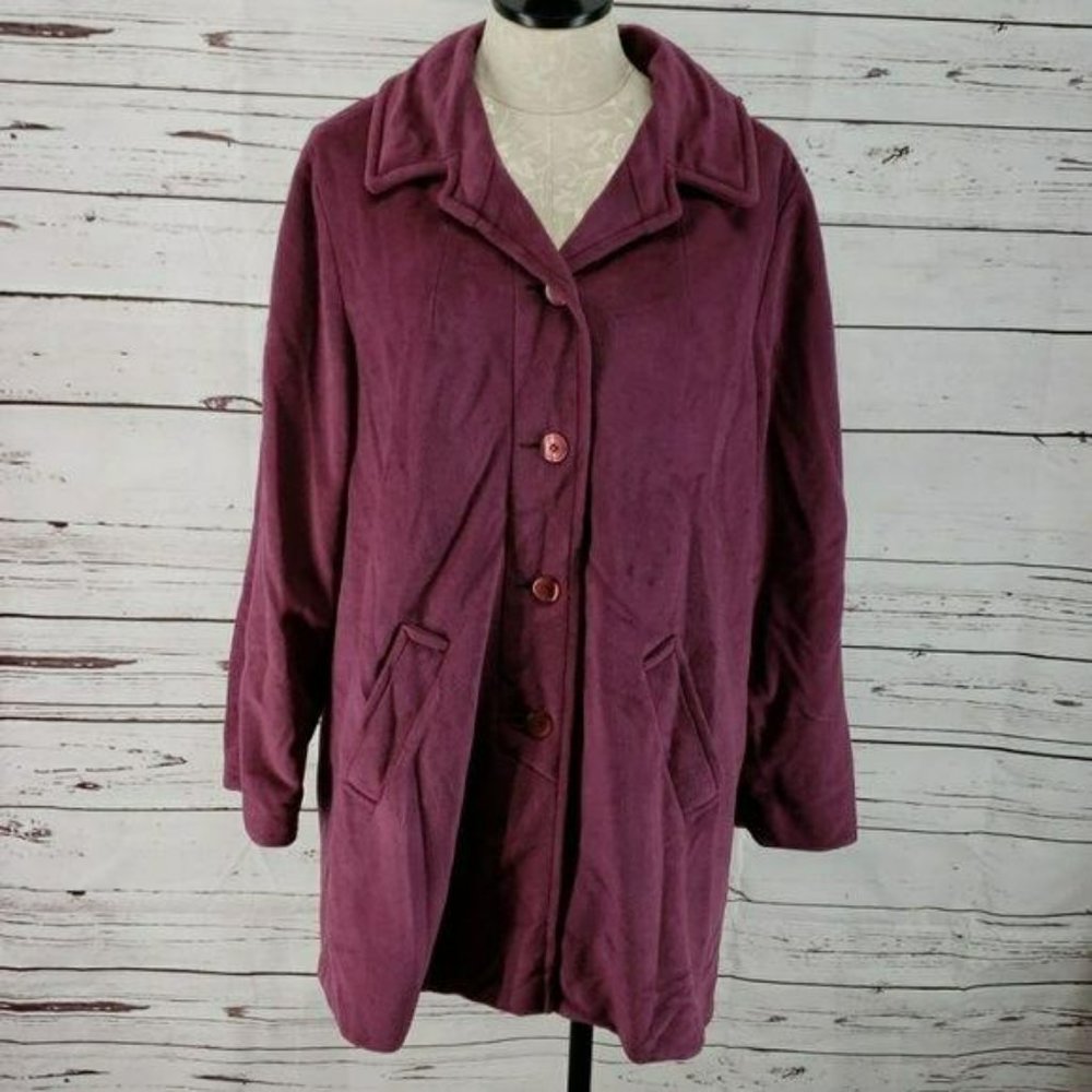Sherwood‎ velvet purple vtg 80s 90s pea coat jacket
